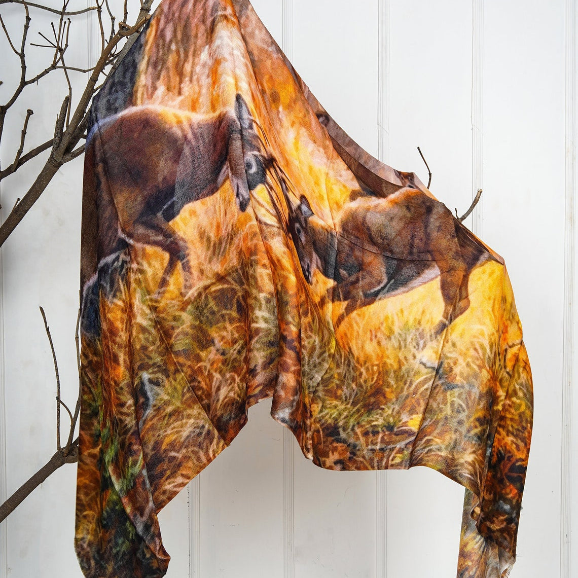 Silk Modal Scarf - Brown