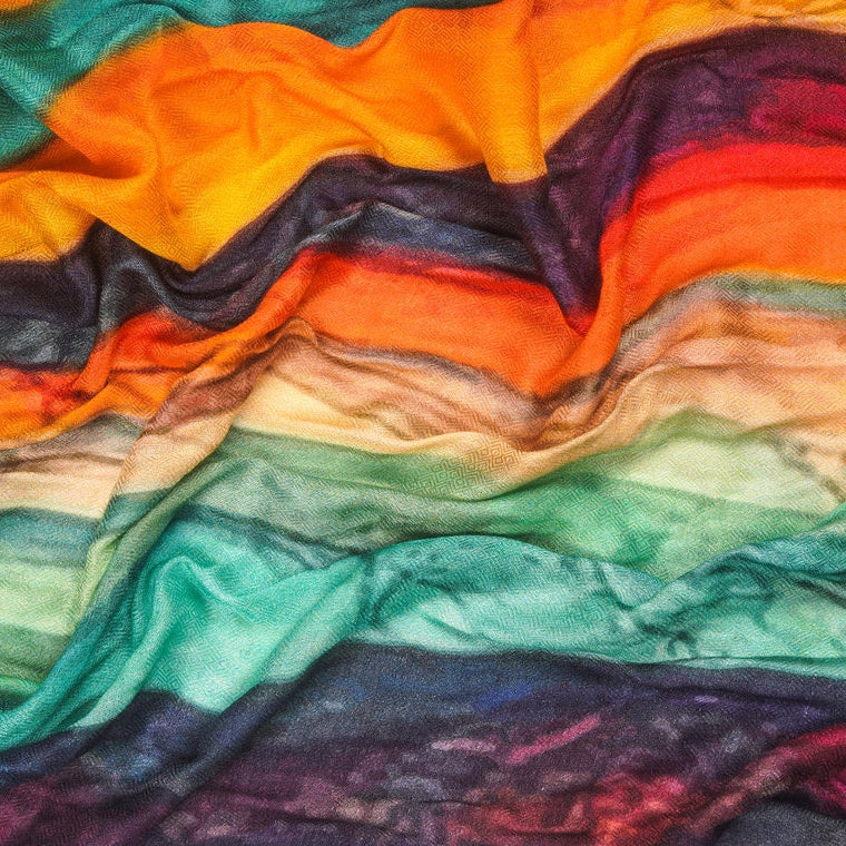 Silk Modal Scarf - Rainbow