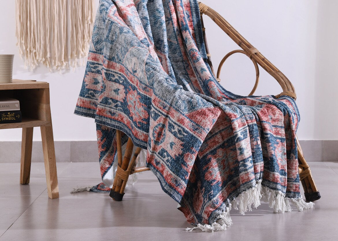 Luxury Rustic Wool Rug - Home Decor (Blue)