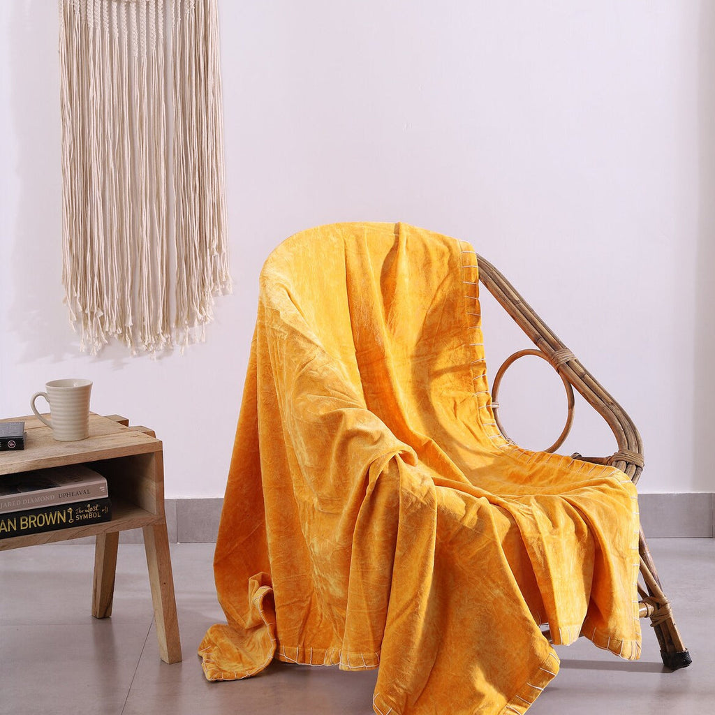 Linen Connections Cotton Throw Blanket - Amber