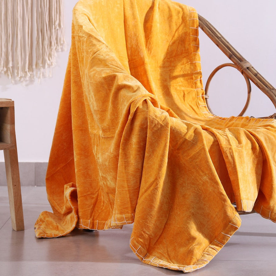 Linen Connections Cotton Throw Blanket - Amber