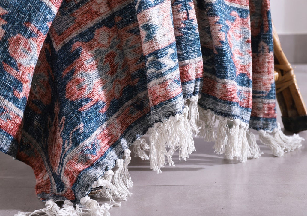 Luxury Rustic Wool Rug - Home Decor (Blue)