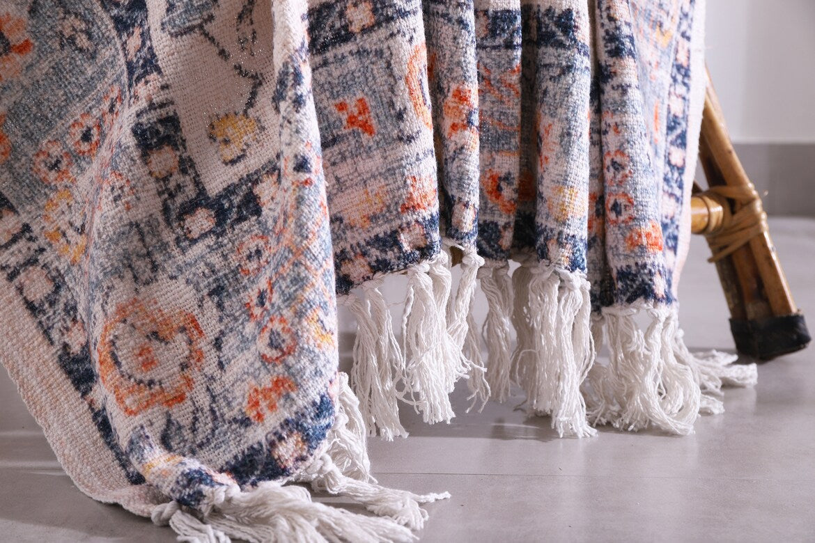 Luxury Cotton Throw Wool Rug Blanket - Boho Serene