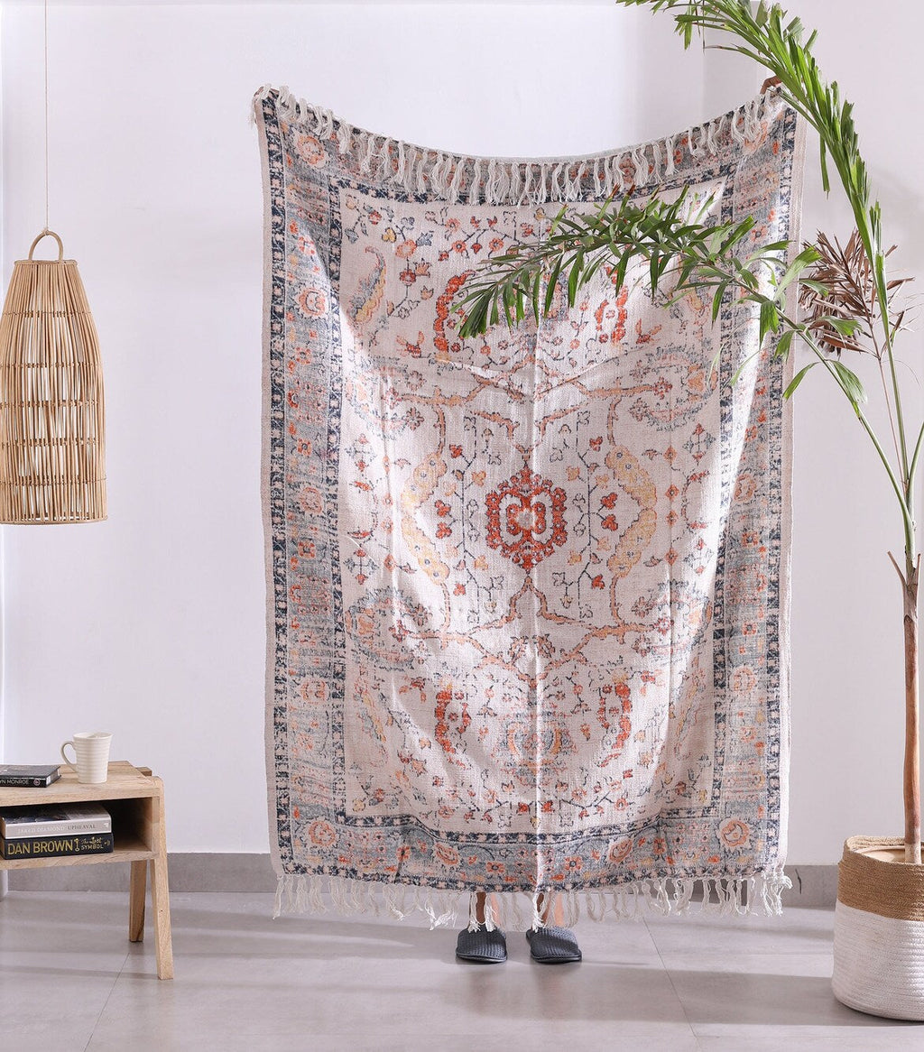 Luxury Cotton Throw Wool Rug Blanket - Boho Serene