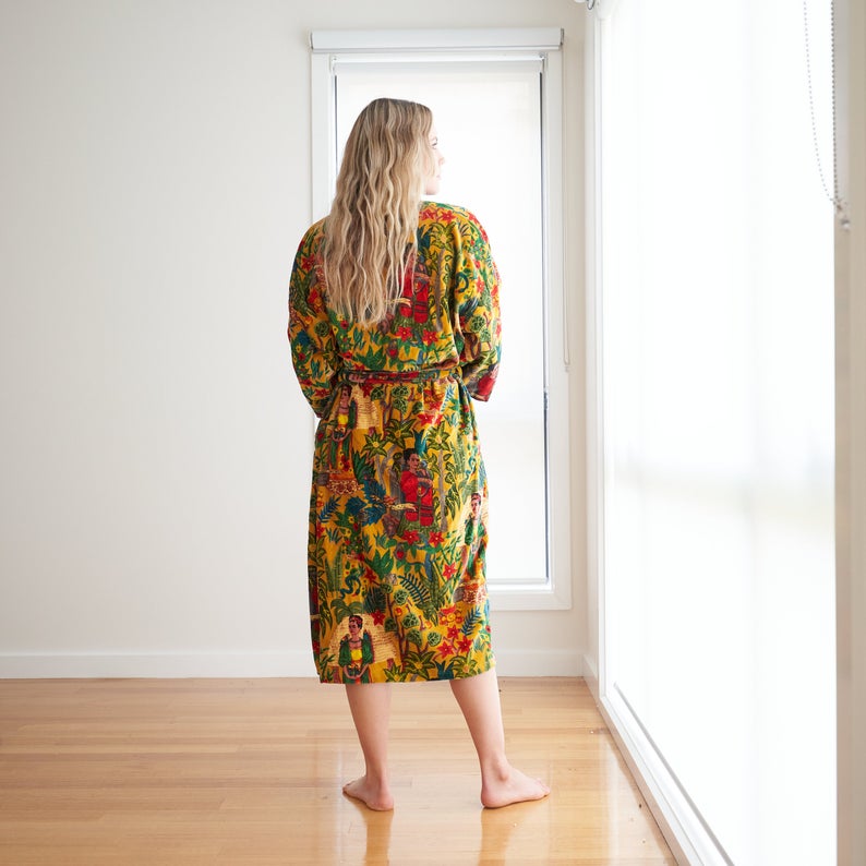 'Soft Sophistication' 100% Cotton Velvet Kimono Robe