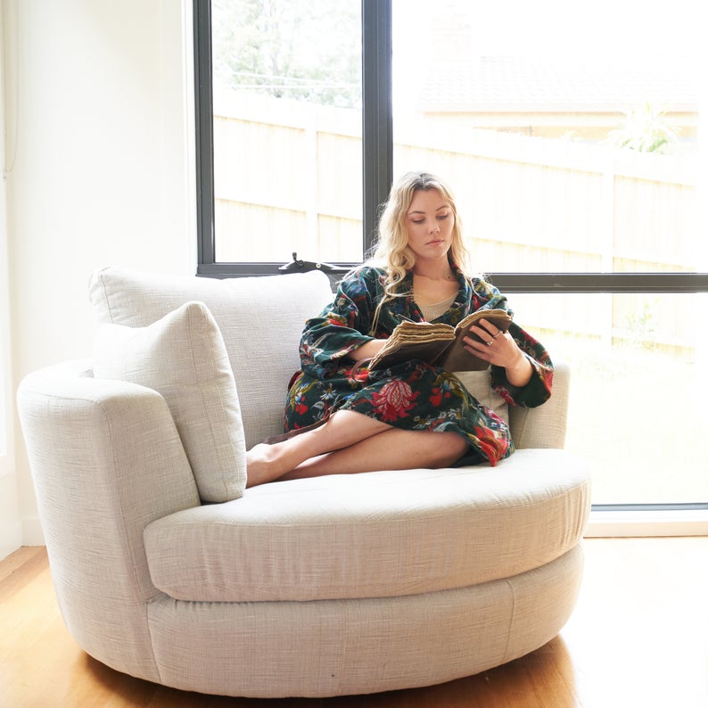 'Chic Luxury' 100% Cotton Velvet Kimono Robe