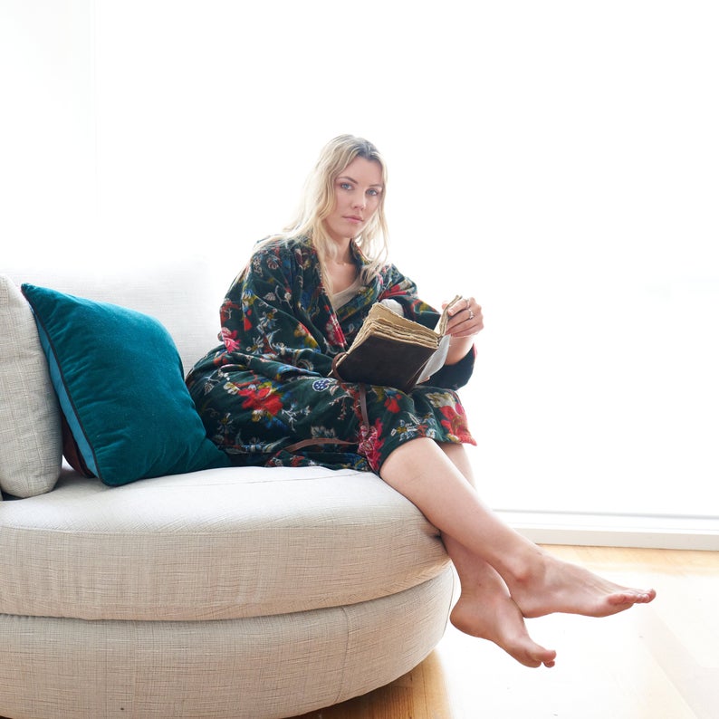'Chic Luxury' 100% Cotton Velvet Kimono Robe