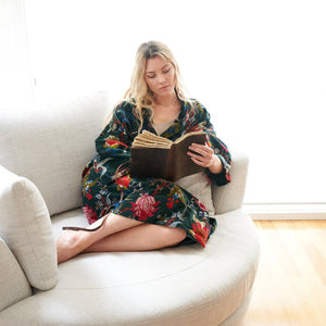 'Chic Luxury' 100% Cotton Velvet Kimono Robe