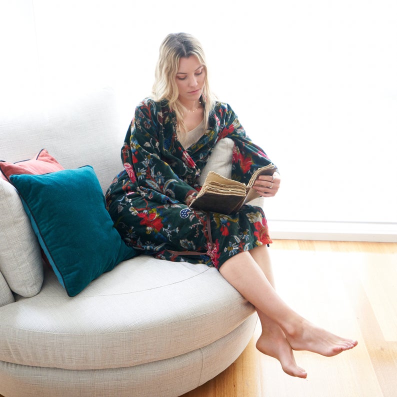 'Chic Luxury' 100% Cotton Velvet Kimono Robe