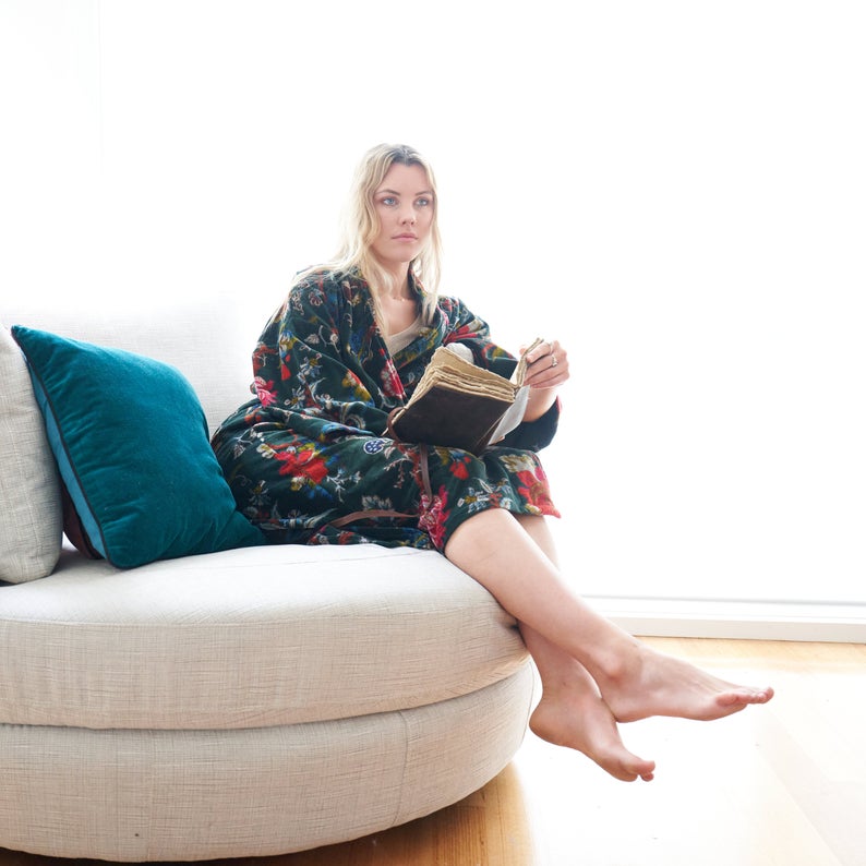 'Chic Luxury' 100% Cotton Velvet Kimono Robe