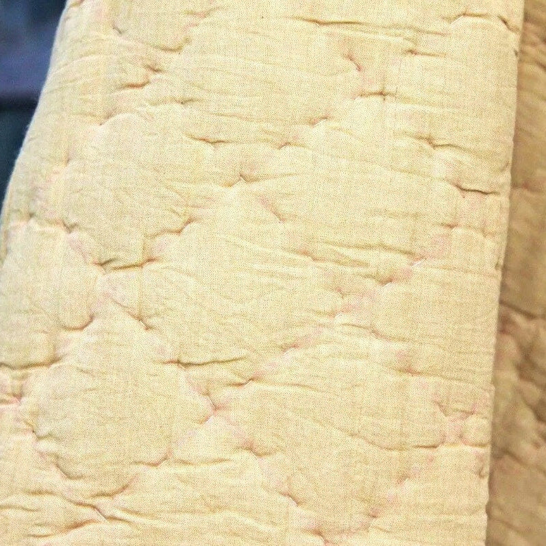 Linen Connections Handmade Indian Kantha Blanket Duvet - Mustard Haze