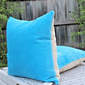'Sea & Sky' 100% Cotton Velvet Cushion Cover