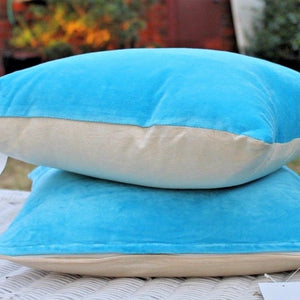 'Sea & Sky' 100% Cotton Velvet Cushion Cover