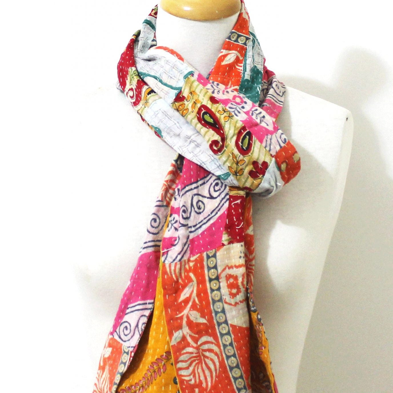 'Eclectic Vibrance' 100% Cotton Reversible Scarf