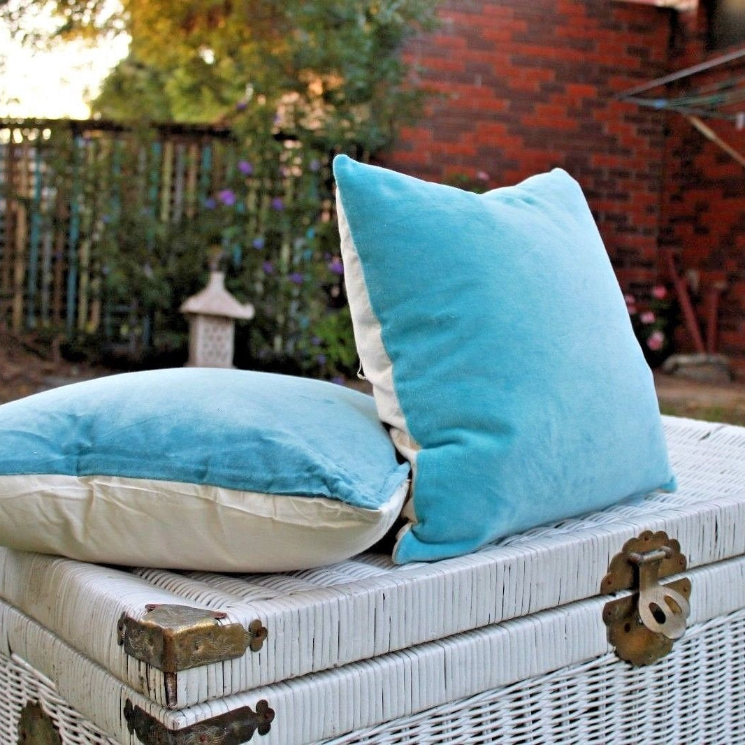 'Tranquil Hideaway' Cotton Velvet Cushion Cover