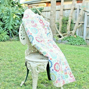 Handmade Indian Kantha Quilt Blanket Throw Duvet - Colourful Circles