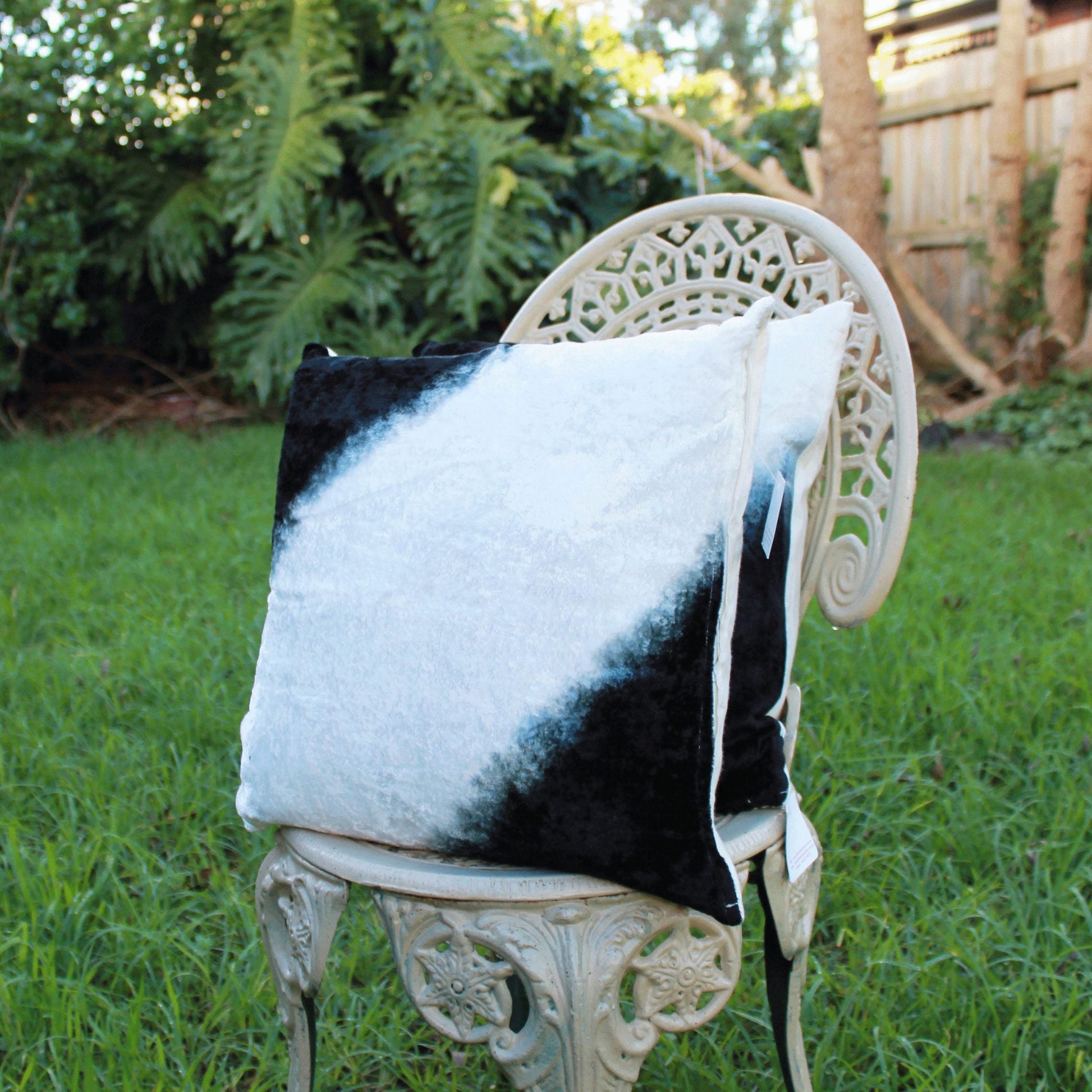 'Monochrome Tie Dye' 100% Cotton Velvet Cushion Cover