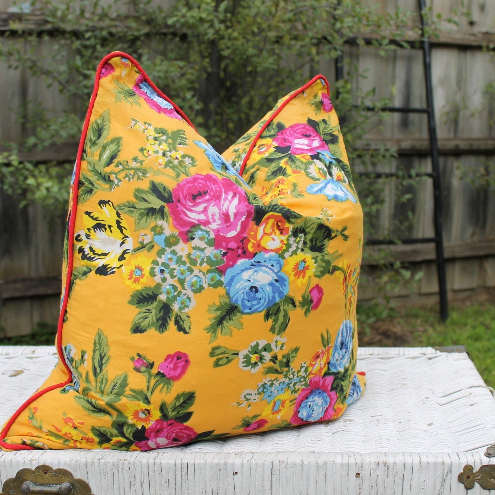 'Cozy Floral Comforts' 100% Handmade Cotton Cushion Cover