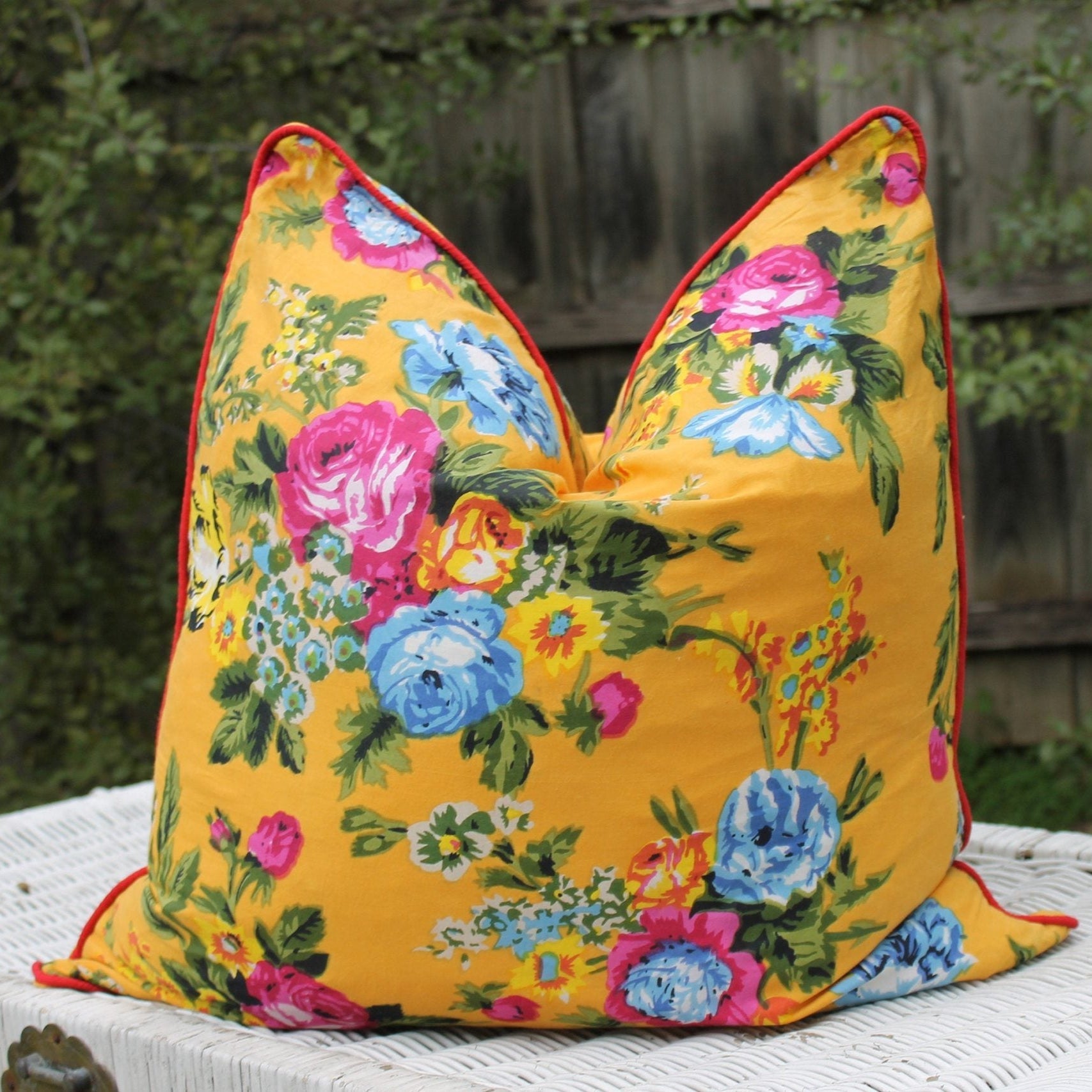 'Cozy Floral Comforts' 100% Handmade Cotton Cushion Cover