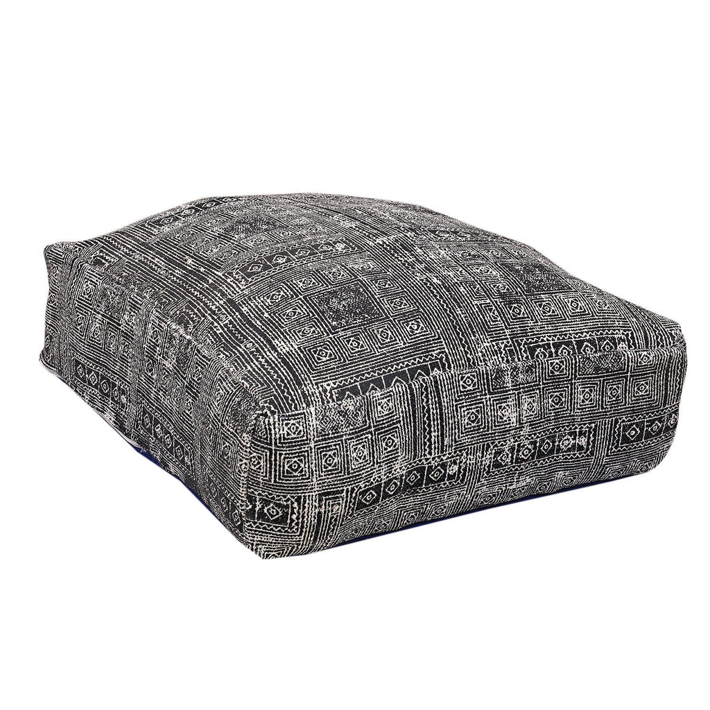 Moroccan Ottoman Cushion Cover, Pouf - Stunning Black