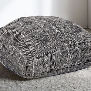 Moroccan Ottoman Cushion Cover, Pouf - Stunning Black