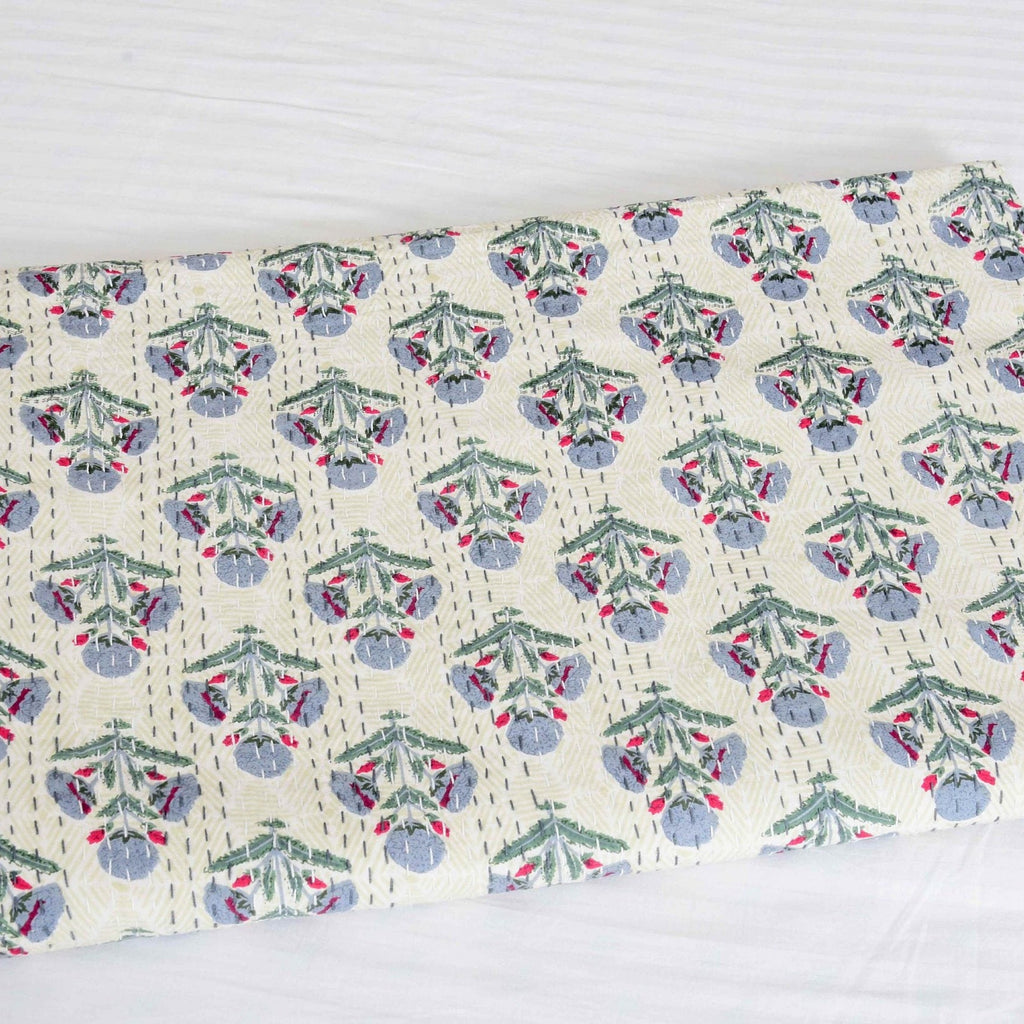 Linen Connections Indian Kantha Quilt - Daisies