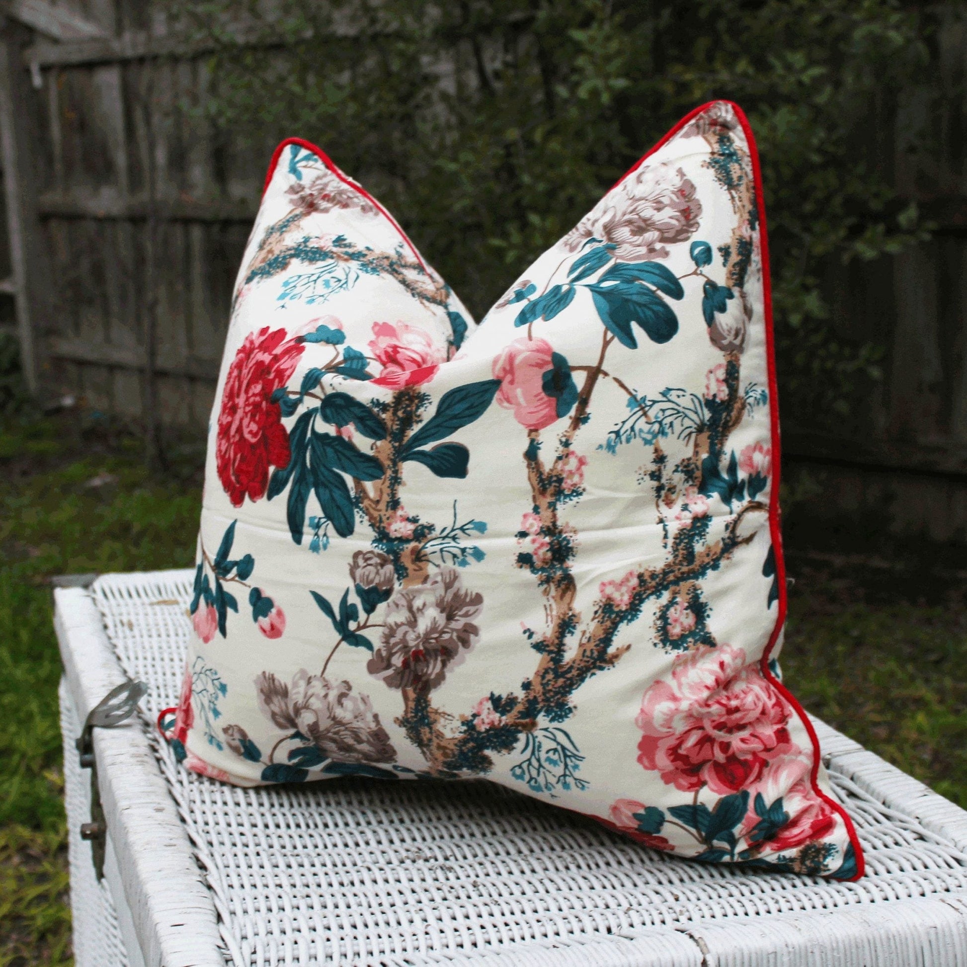 'Floral Hideaway' 100% Cotton Cushion Cover