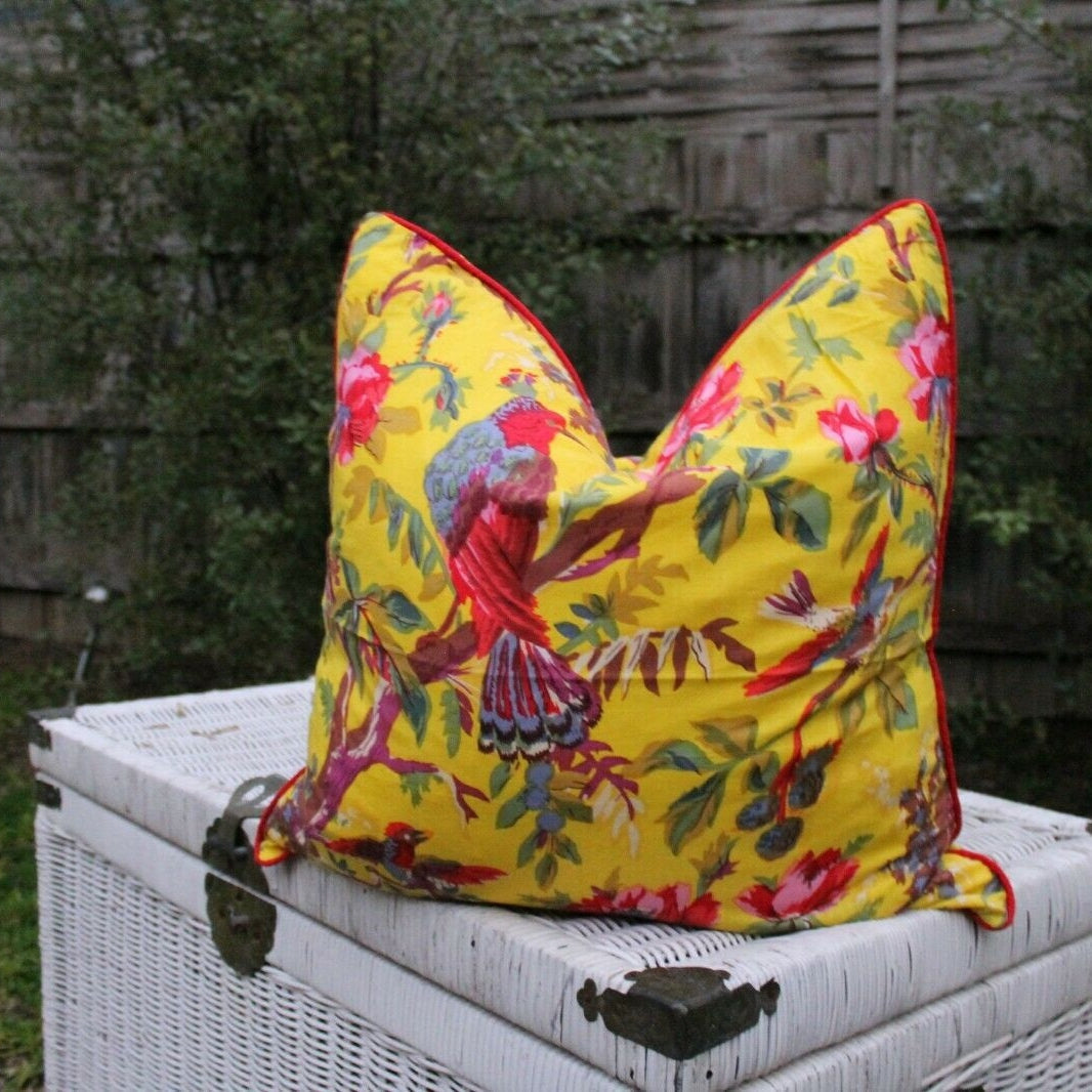 'Floral Oasis' 100% Handmade Cotton Cushion Cover