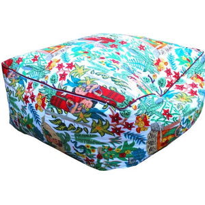 100% Cotton Ottoman Cushion Cover - Kahlo's Garden