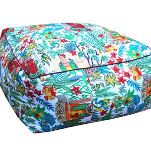 100% Cotton Ottoman Cushion Cover - Kahlo's Garden