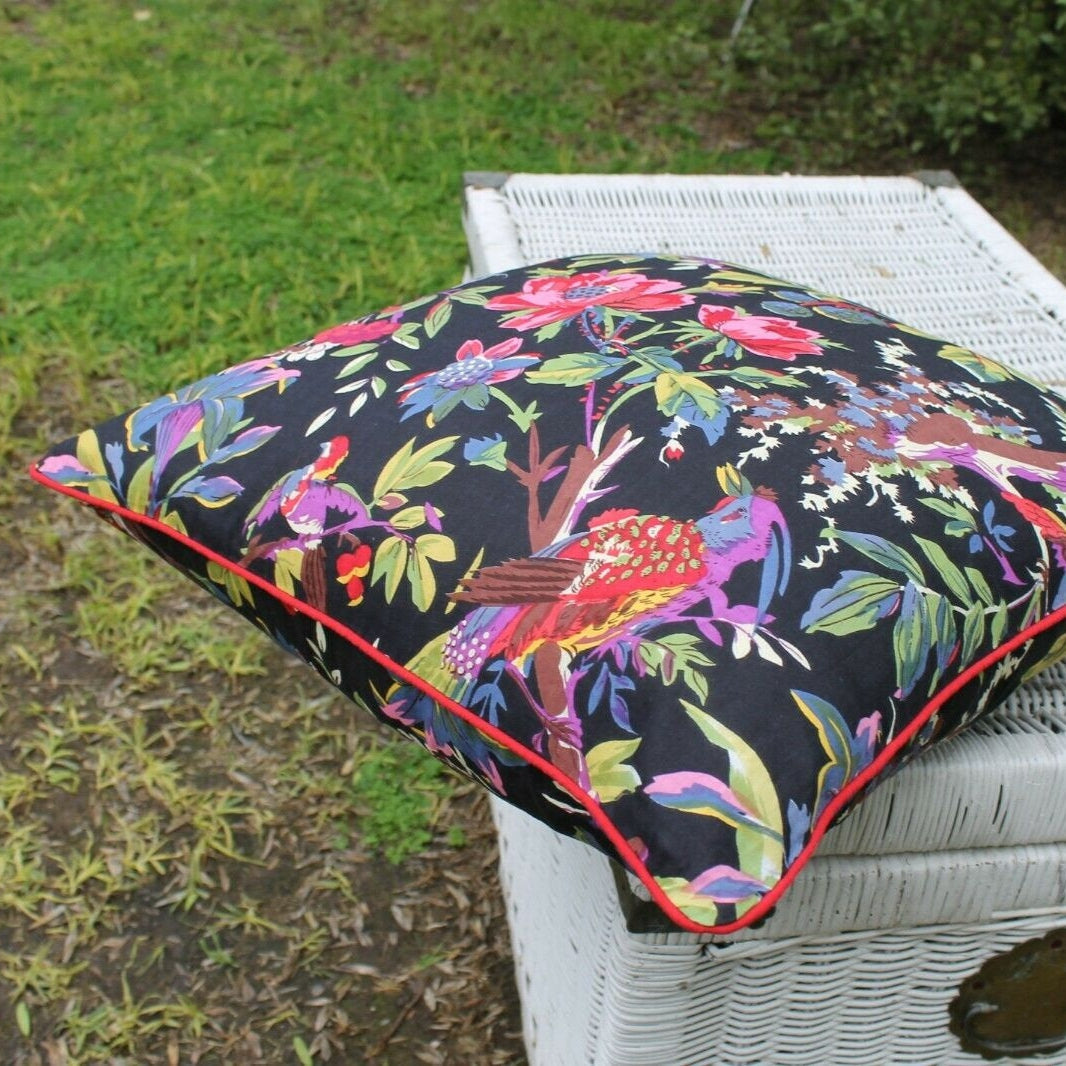 100% Cotton Cushion Cover - Black Bird