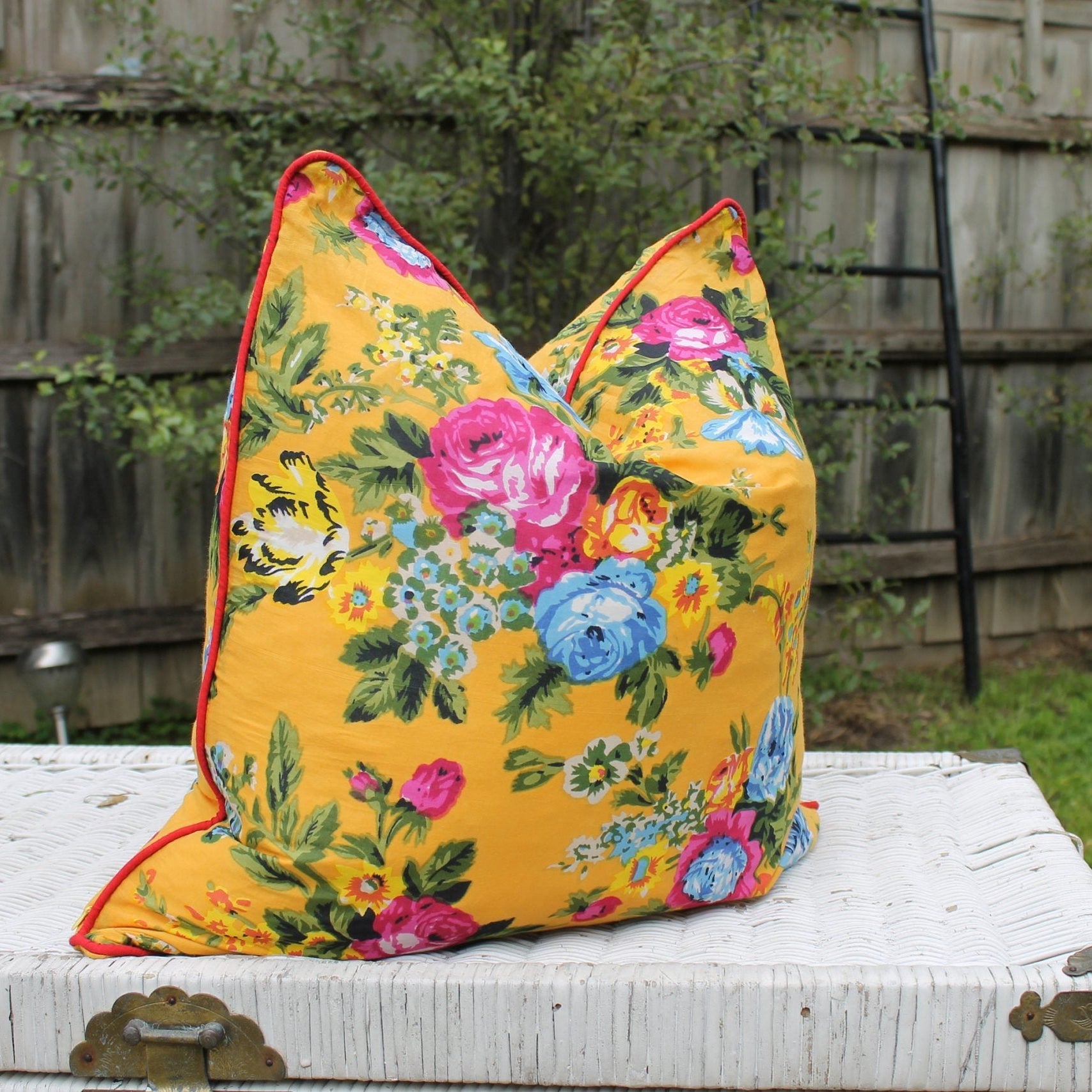 'Cozy Floral Comforts' 100% Handmade Cotton Cushion Cover