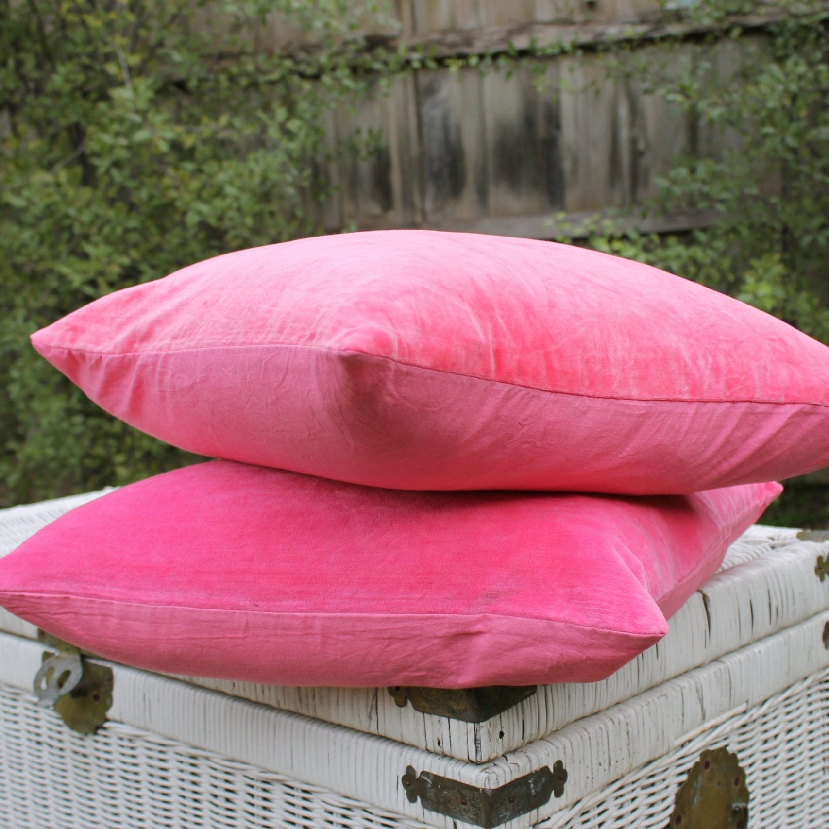 'Flamingo Haze' 100% Cotton Velvet Cushion Cover