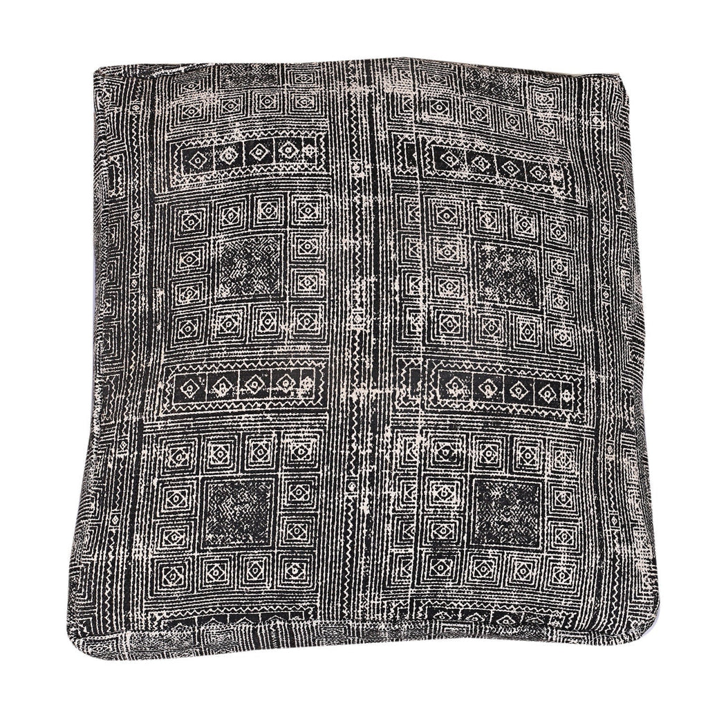 Moroccan Ottoman Cushion Cover, Pouf - Stunning Black