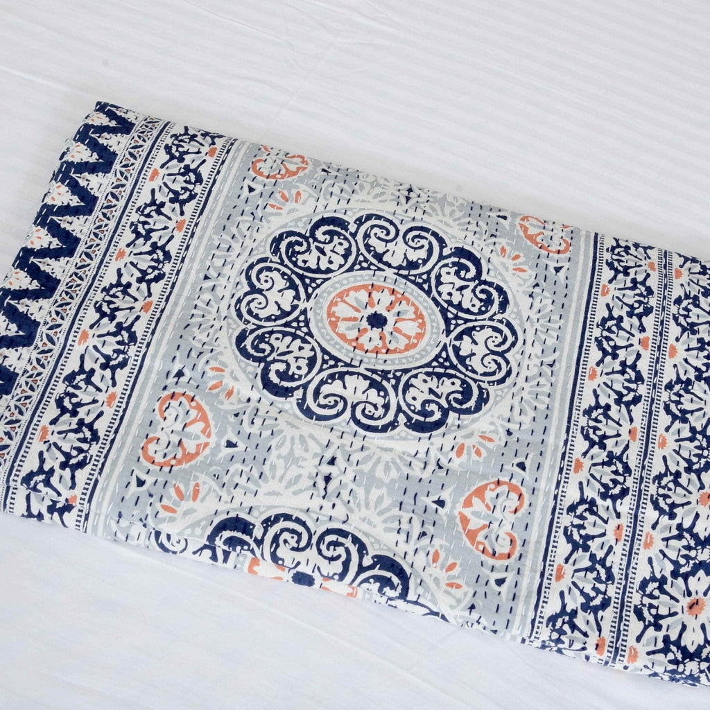 Linen Connections Indian Kantha Quilt - Crystals