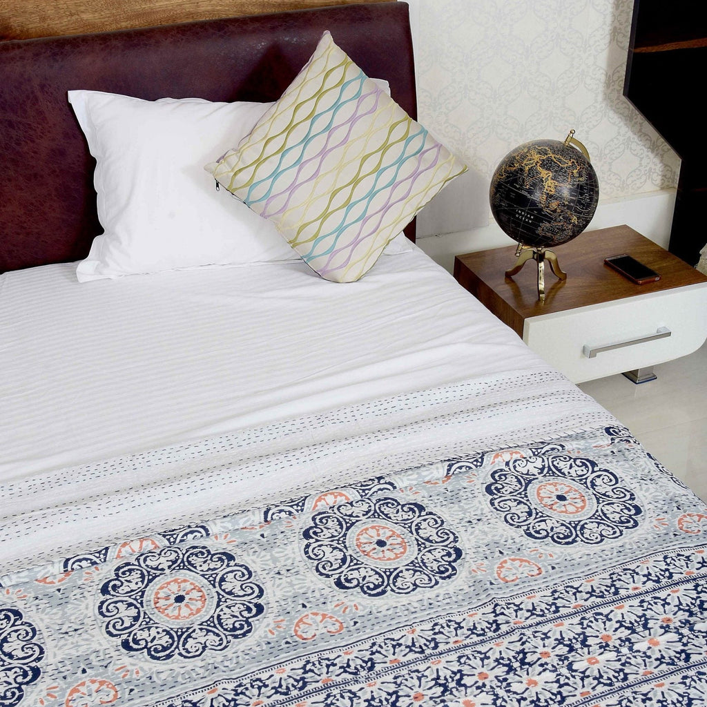 Linen Connections Indian Kantha Quilt - Crystals