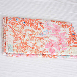 Linen Connections Handmade Indian Kantha Quilt - Light Pastures