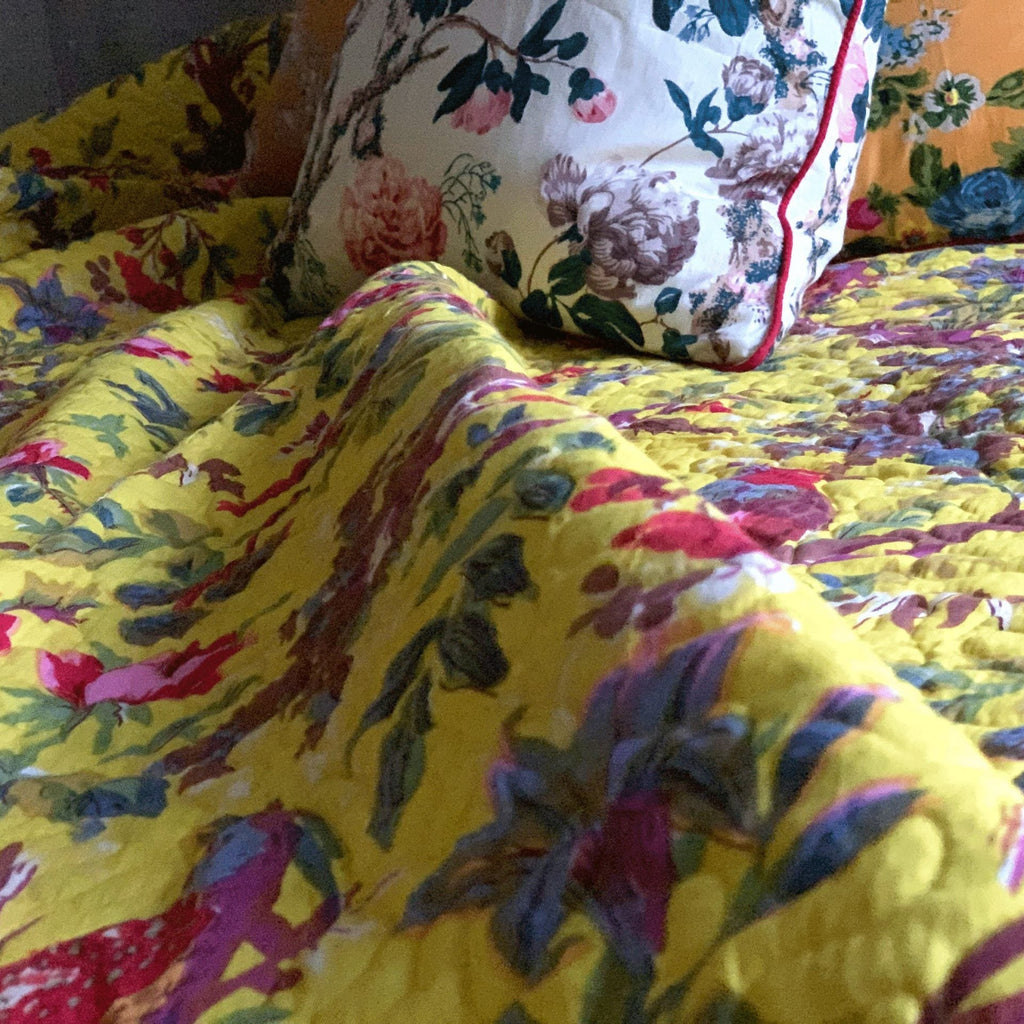 Linen Connections Floral Reversible Cotton Quilt - Sun