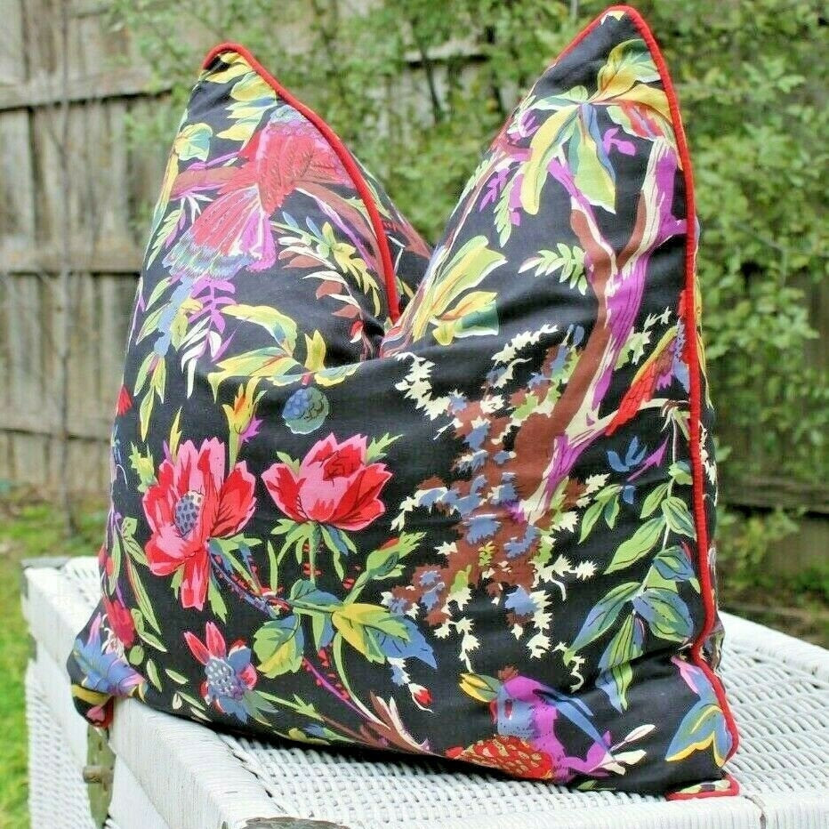 100% Cotton Cushion Cover - Black Bird
