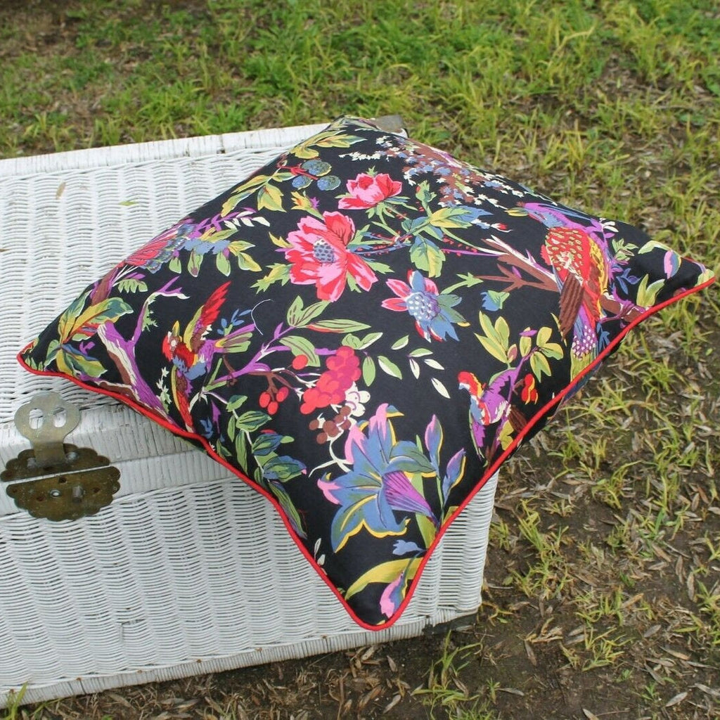 100% Cotton Cushion Cover - Black Bird