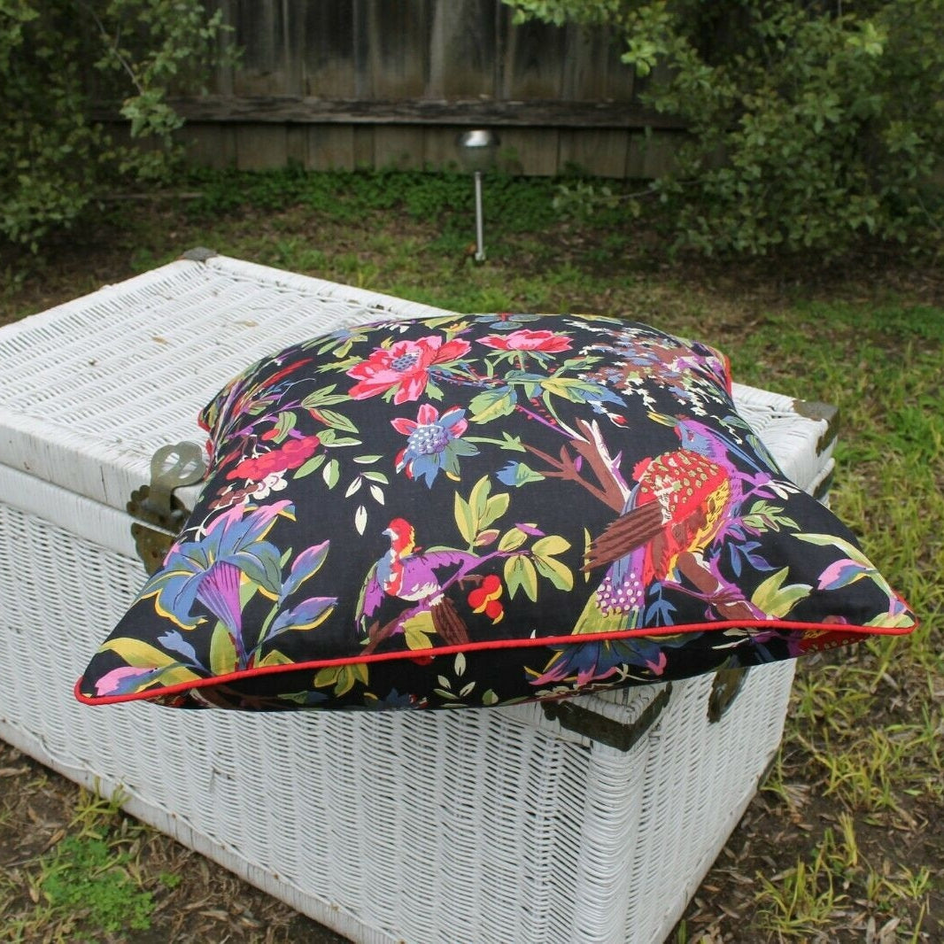 100% Cotton Cushion Cover - Black Bird