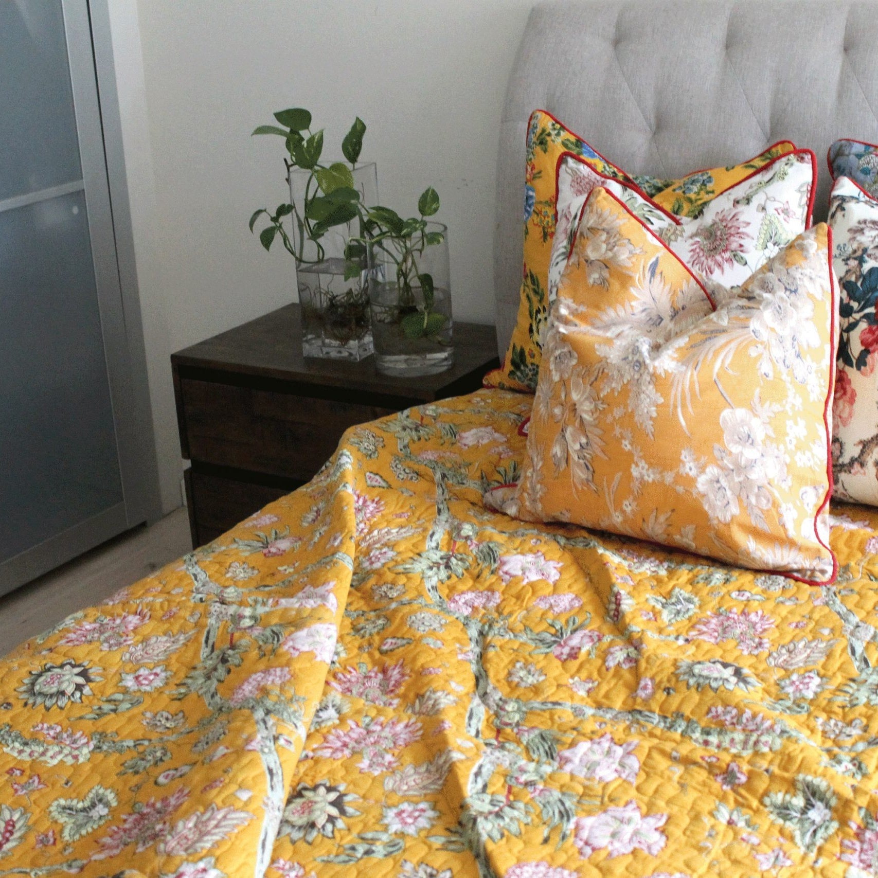 Linen Connections Floral Reversible Cotton Quilt - Sunflower
