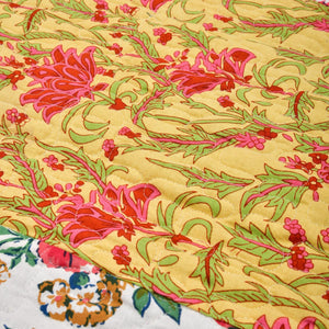 Linen Connections Handmade Indian Kantha Quilt - Honey Tint