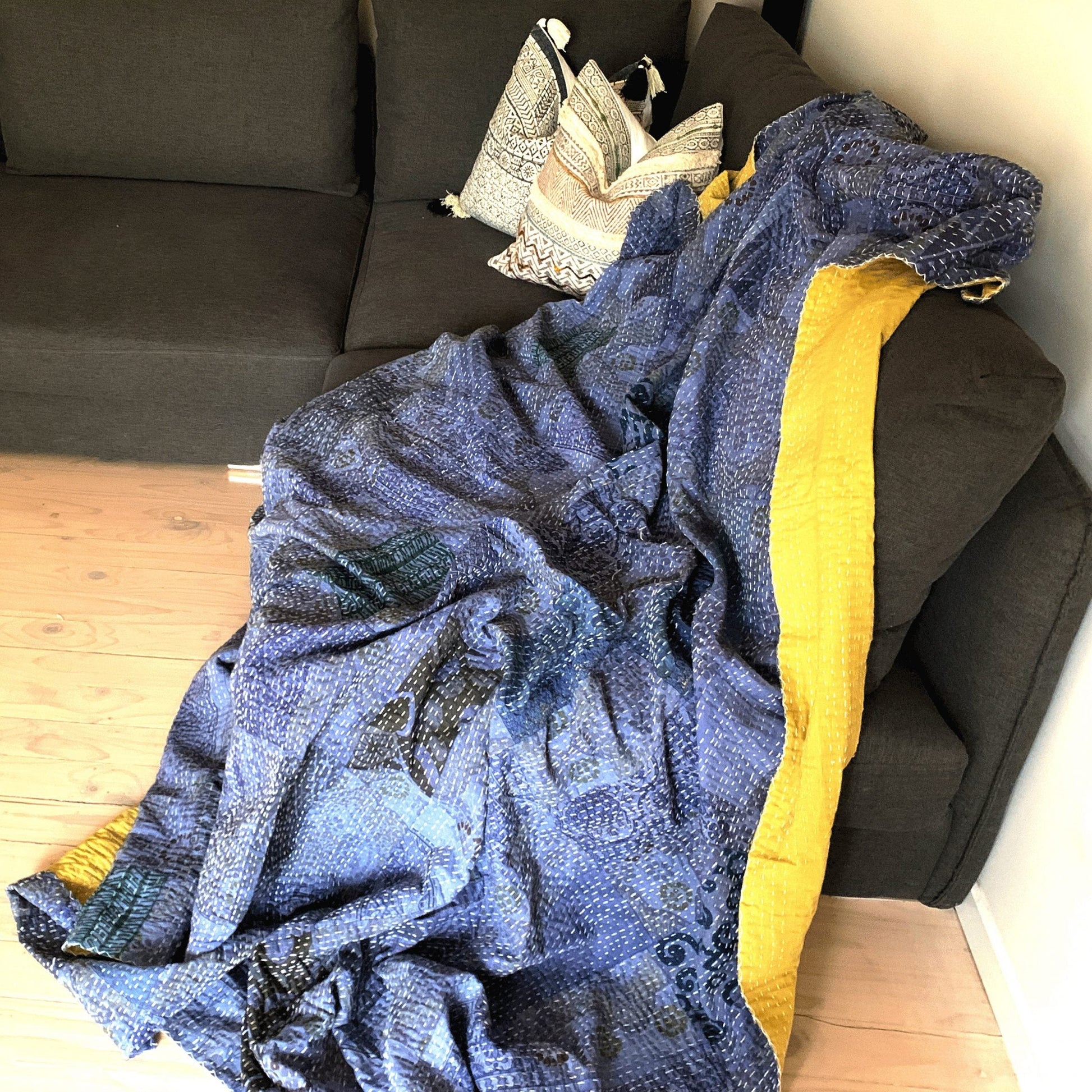 Linen Connections Indian Kantha Quilt - Aurora