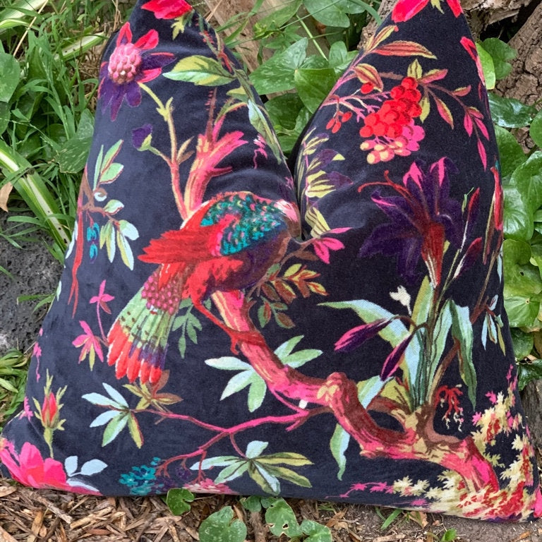 100% Velvet Cotton Cushion Cover - Mexican Bird