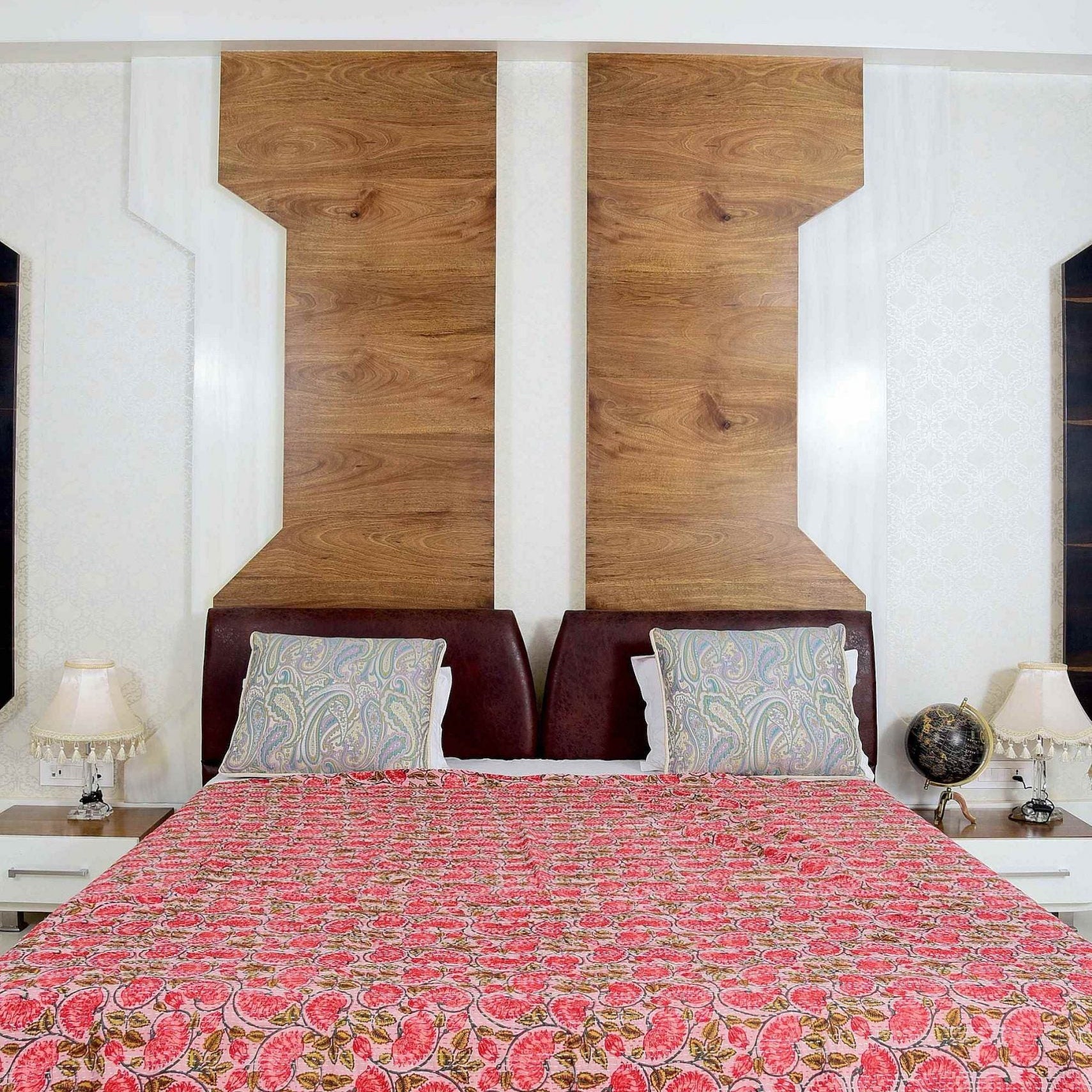 Linen Connections Handmade Indian Kantha Quilt Blanket - Red Chic