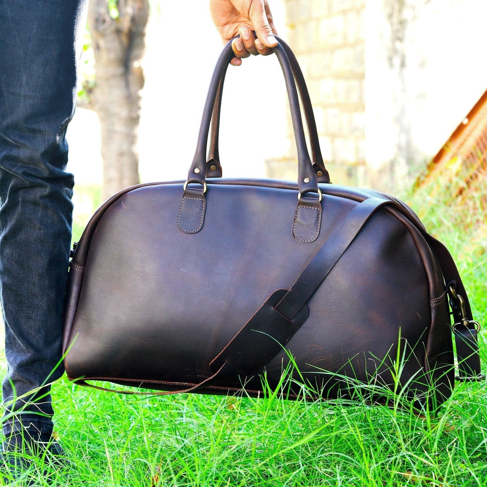 Leather Tote Bag - Weekender Nomad