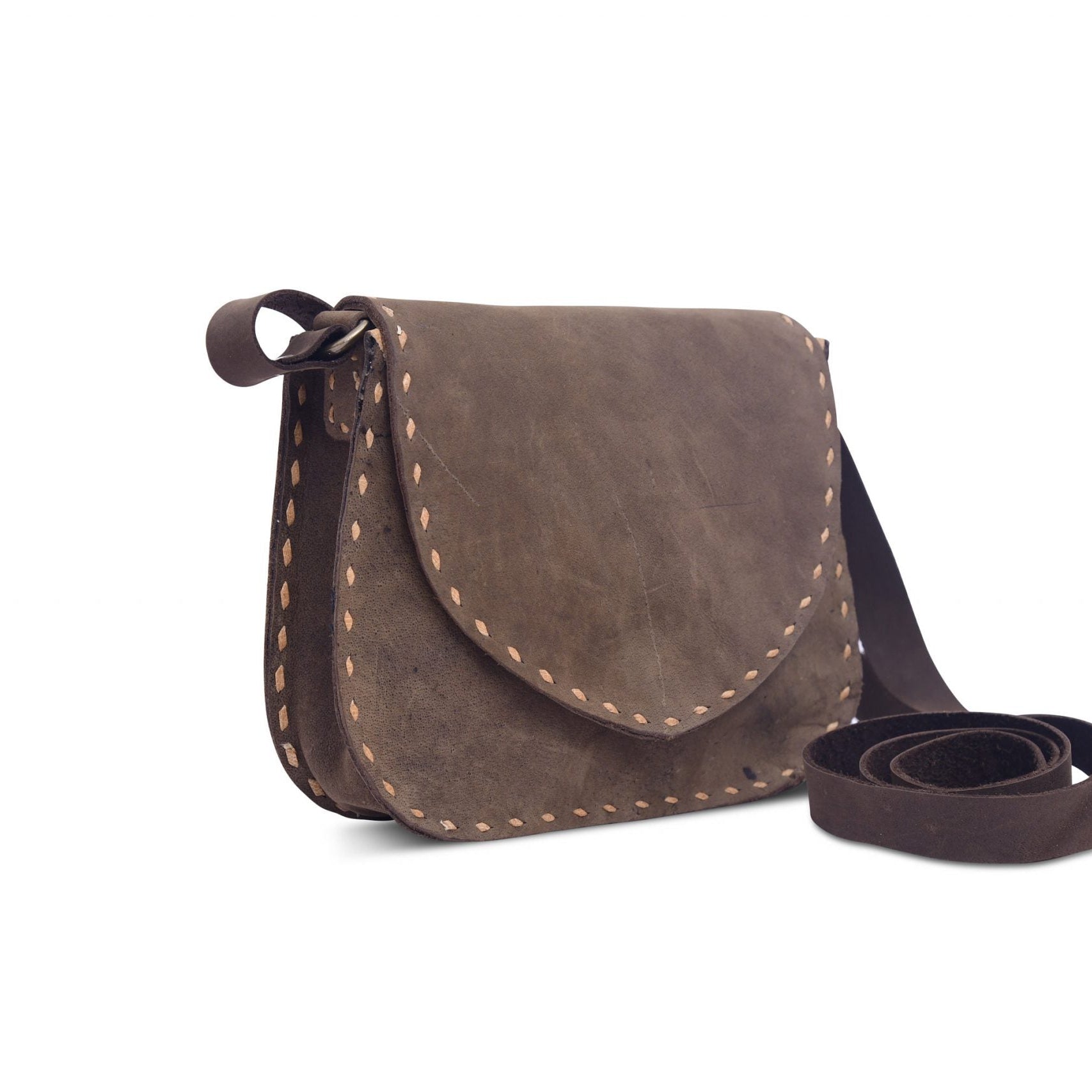 Leather Crossbody Shoulder Bag - Evergreen
