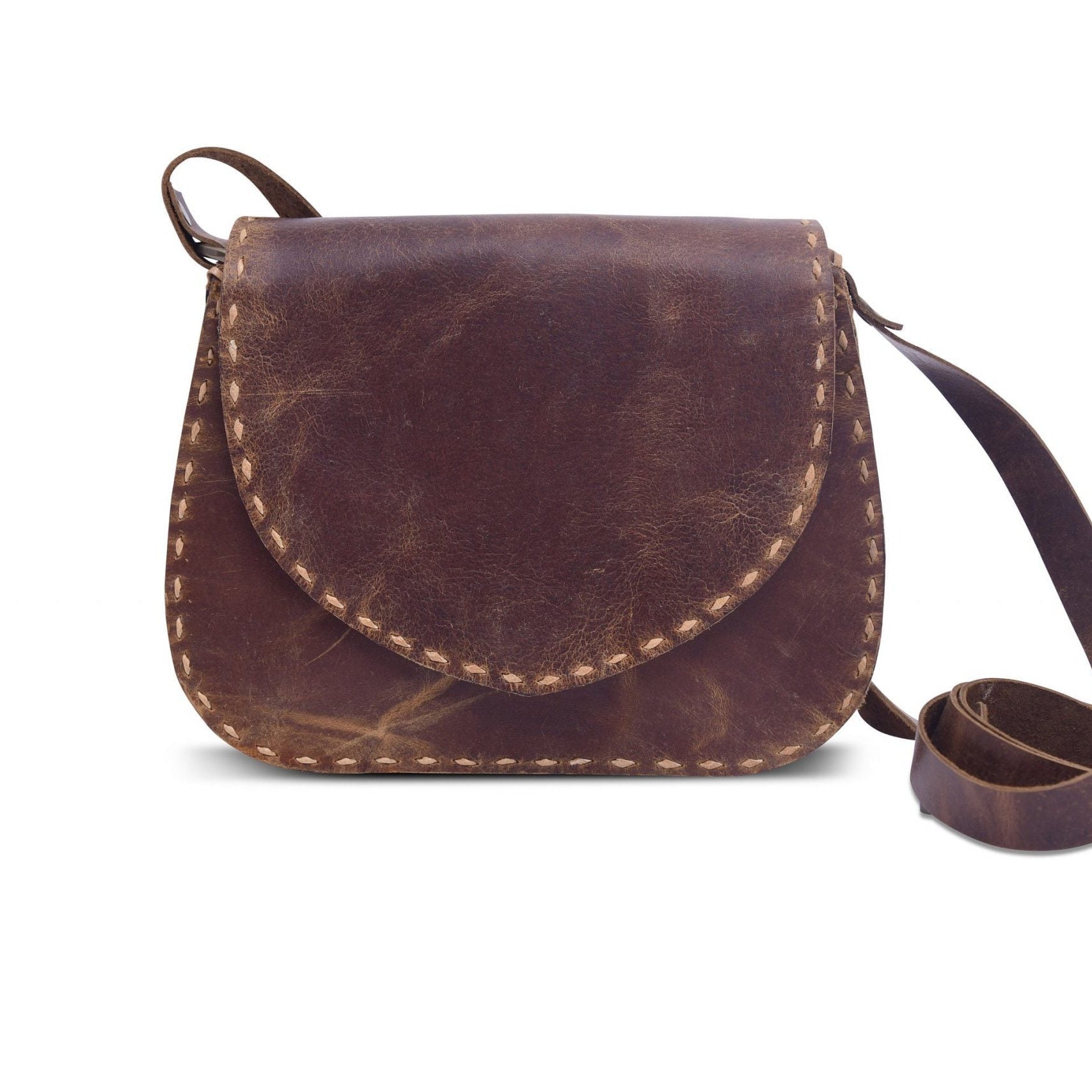 Vintage Leather Tote Bag - Rustic Lawn