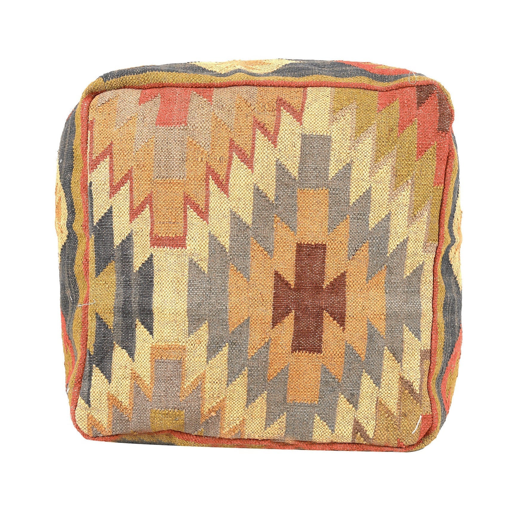 Moroccan Ottoman Cushion Cover, Pouf, Footstool - Yellow